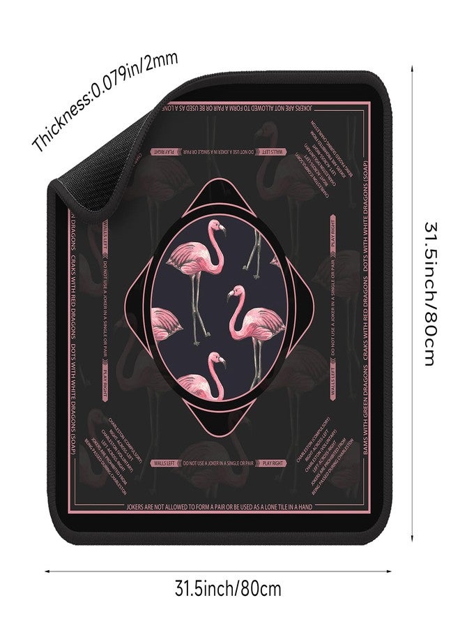 molovsiny Mahjong Mat 31.5 Inch Square - Non-Slip Durable Table Cover for Mahjong/Card/Domino Games, Rolled Shipping with Storage Pockets & Noise Reduction, Premium Gift for Women(Pink Stance) - Image 2